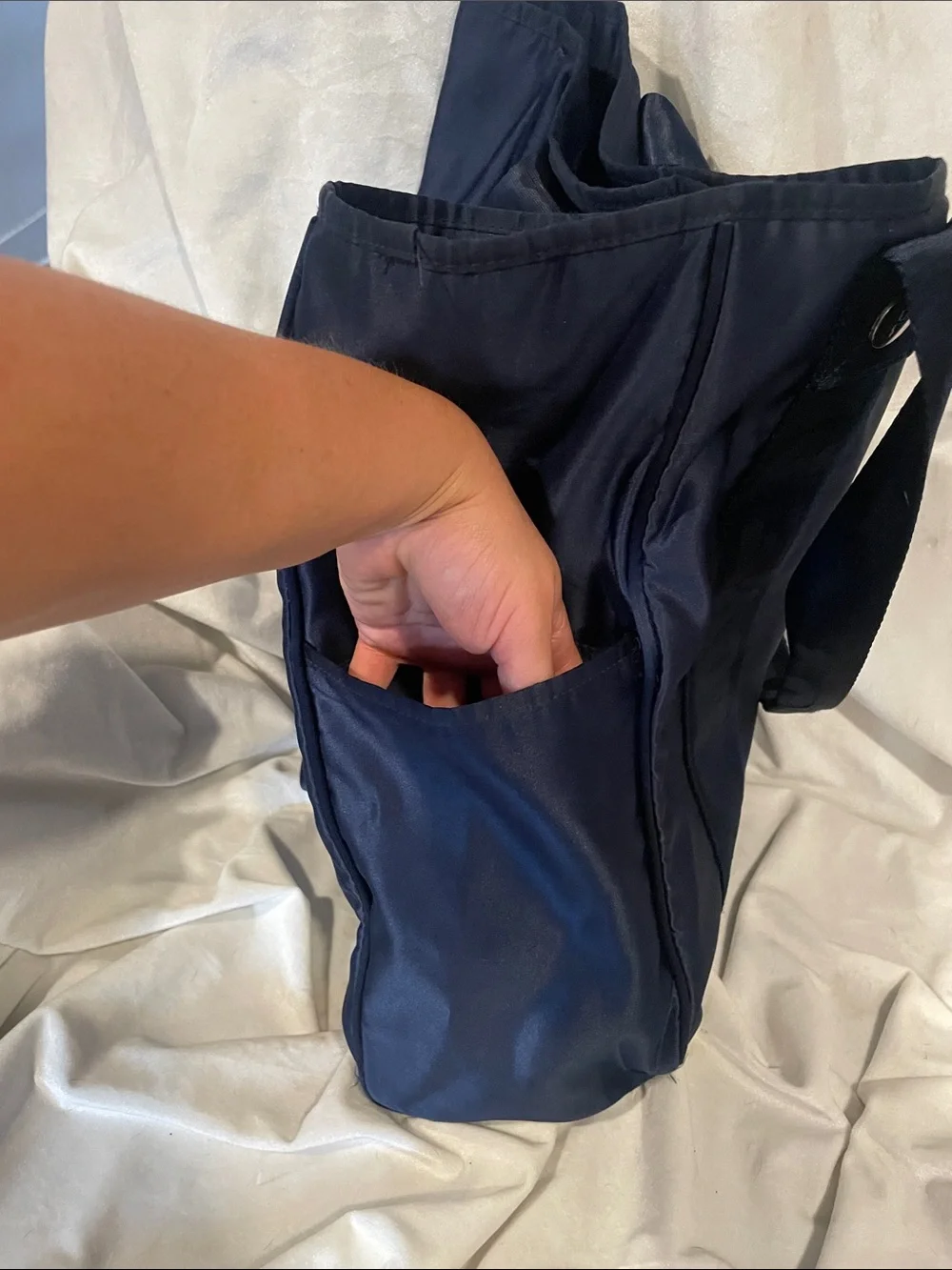 Y2K PINK Victoria's Secret Navy Blue University Tote with Front Zip Pocket B138